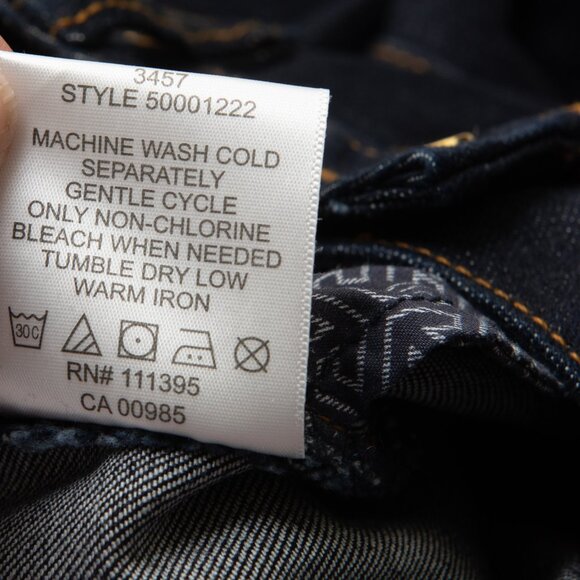 Tory Burch Straight Leg Jeans Stretch Dark Denim Blue Size 26 New - Picture 6 of 9